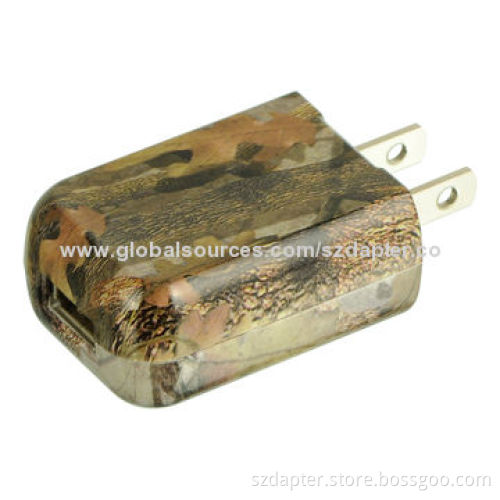 5V/1A Water Transfer Surface USB Mobile Phone Chargers with 1,000mAh Capacity, 65 x 35 x 19mm Size